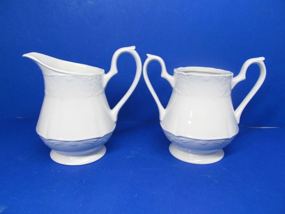 Johnson Brothers Richmond White Creamer And Sugar Dish No Lid GUC